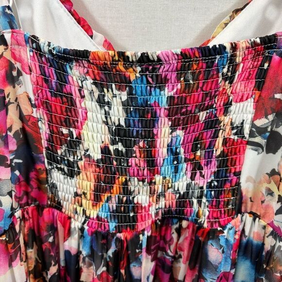 Ladies Torrid Floral Chiffon Maxi‎ Dress Fully Lined Torrid Size 1 Regular 1X - Picture 10 of 13